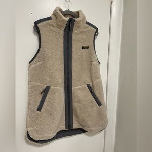 LL Bean Jacket Womens X-Large Full Zip Sherpa Fleece Vest  Sweater Fleece Jacket